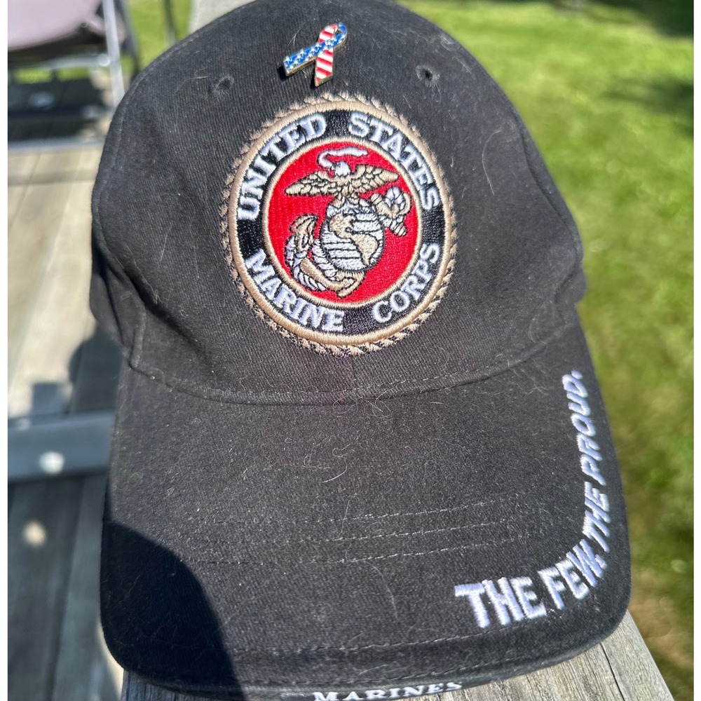 Rothco USMC United States Marine Corps Black Adjustable Hat The Few The Proud